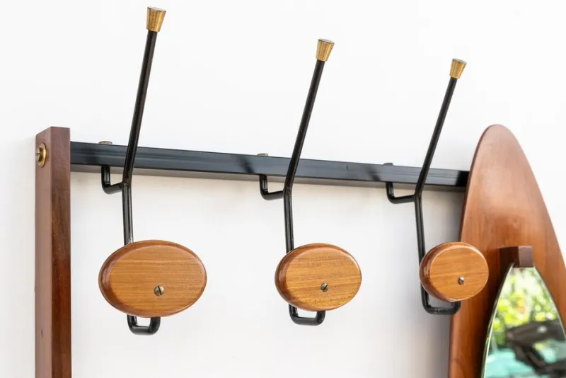 Discount Pamono Wall Hanger with Teak Mirror, 1960s