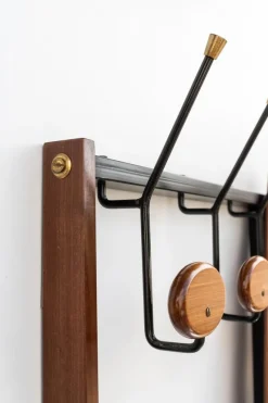 Discount Pamono Wall Hanger with Teak Mirror, 1960s