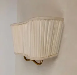 Clearance Pamono Wall Lamp in Brass and Silk attributed to Josef Frank, Austria, 1933