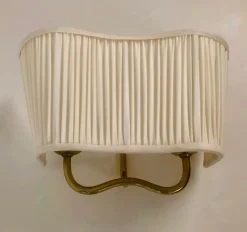 Clearance Pamono Wall Lamp in Brass and Silk attributed to Josef Frank, Austria, 1933