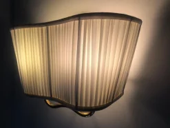 Clearance Pamono Wall Lamp in Brass and Silk attributed to Josef Frank, Austria, 1933