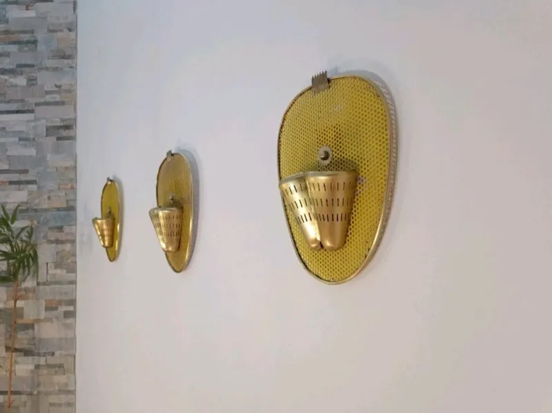 Best Pamono Wall Lights attributed to Mathieu Mategot, 1950s, Set of 3