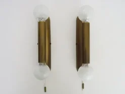 Pamono Wall Lights in Brass from Je Fassung, Germany, 1980s, Set of 2><noscript><img width=