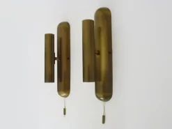 Pamono Wall Lights in Brass from Je Fassung, Germany, 1980s, Set of 2><noscript><img width=