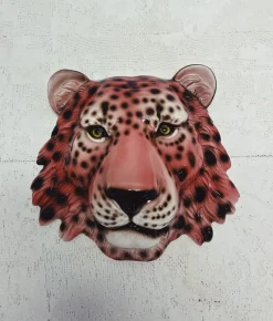 Pamono Wall Mask Ceramic Leopard Pink from Ceramiche Boxer> Wall Decor