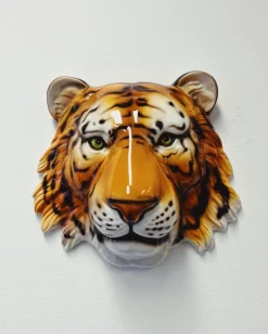 Pamono Wall Mask Tiger in Ceramic from Ceramiche Boxer><noscript><img width=