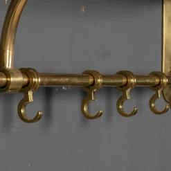 Pamono Wall Mounted Brass Coat & Hat Rack, 1930s><noscript><img width=