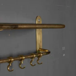 Pamono Wall Mounted Brass Coat & Hat Rack, 1930s><noscript><img width=