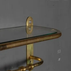Pamono Wall Mounted Brass Coat & Hat Rack, 1930s><noscript><img width=