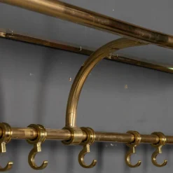 Pamono Wall Mounted Brass Coat & Hat Rack, 1930s><noscript><img width=