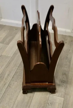 Pamono Walnut Canterbury Magazine Rack, 1950s><noscript><img width=