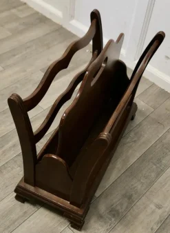 Pamono Walnut Canterbury Magazine Rack, 1950s><noscript><img width=