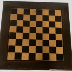 Pamono Walnut Chess Table with Hand-Carved Figures, Spain, 1960s, Set of 3><noscript><img width=