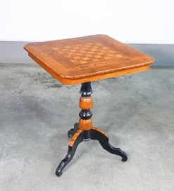 Best Pamono Walnut Coffee Table with Inlaid Chessboard, 1800s