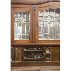 Pamono Walnut Cupboard with Beveled Glass and Marble Top><noscript><img width=