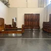Pamono Walnut Furniture with Carvings in the style of Ducrot, 1920s, Set of 8> Living Room Sets