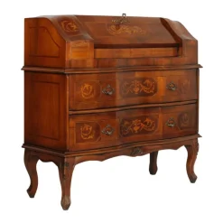 Sale Pamono Walnut Inlaid Secretaire from Bovolone, 1920s