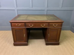 Pamono Walnut Partners Pedestal Desk by Maple & Co., 1900><noscript><img width=