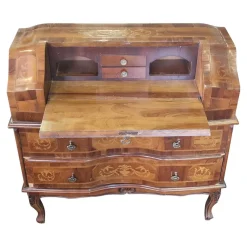 Pamono Walnut Secretaire, Italy, 1980s><noscript><img width=
