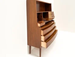 Pamono Walnut Secretary with Wave Front by Erling Torvits, Denmark, 1960s><noscript><img width=