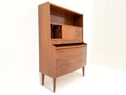 Pamono Walnut Secretary with Wave Front by Erling Torvits, Denmark, 1960s><noscript><img width=