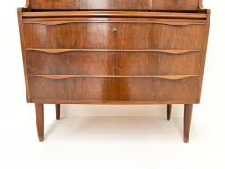 Pamono Walnut Secretary with Wave Front by Erling Torvits, Denmark, 1960s><noscript><img width=