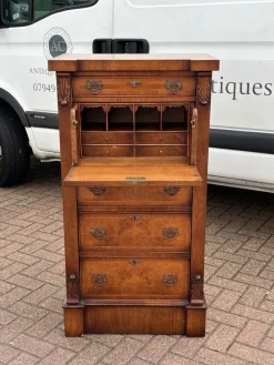 Pamono Walnut Wellington Chest with Secretary><noscript><img width=