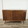 Pamono Walnut-Lined Chest of Drawers with Brass Handles, 1950> Dressers, Commodes & Chests