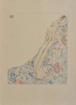 Clearance Pamono Walter Sauer, Dreamer in Blue, Signed Engraving