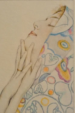 Clearance Pamono Walter Sauer, Dreamer in Blue, Signed Engraving