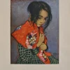 Pamono Walter Sauer, Little Girl with a Headscarf, Signed Engraving> Prints & Multiples
