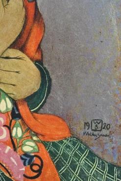 Pamono Walter Sauer, Little Girl with a Headscarf, Signed Engraving><noscript><img width=