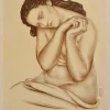 Pamono Walter Sauer, Model with Tilted Head, Signed Engraving> Prints & Multiples