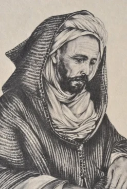 Pamono Walter Sauer, Seated Arab Man, Engraving><noscript><img width=