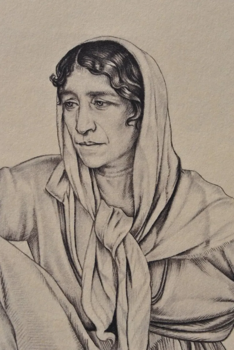 Pamono Walter Sauer, Seated Gypsy Woman, Signed Engraving> Prints & Multiples