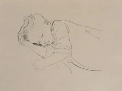 Sale Pamono Walter Sauer, Sleeping Child, Engraving