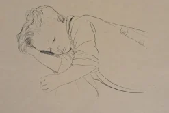 Sale Pamono Walter Sauer, Sleeping Child, Engraving