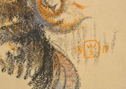 Pamono Walter Sauer, Young Girl with Braids, Signed Engraving><noscript><img width=