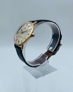 Pamono Watch in 750 Thousandths Gold Hallmarked with Owl Chronometer from Omega><noscript><img width=