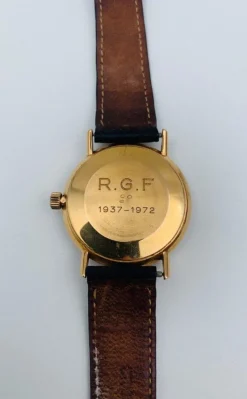 Pamono Watch in 750 Thousandths Gold Hallmarked with Owl Chronometer from Omega><noscript><img width=