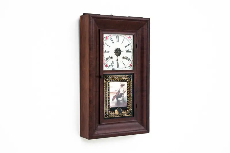 Hot Pamono Waterbury Wall Clock, USA, Mid 19th Century