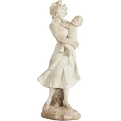 Clearance Pamono Weathered Cast Stone Woman with Child Garden Statue, 1940s