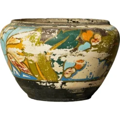 New Pamono Weathered Gouda Plateel Vase, 1920s