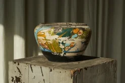 New Pamono Weathered Gouda Plateel Vase, 1920s