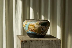 New Pamono Weathered Gouda Plateel Vase, 1920s