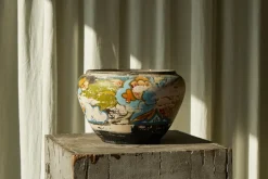 New Pamono Weathered Gouda Plateel Vase, 1920s