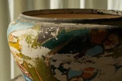 New Pamono Weathered Gouda Plateel Vase, 1920s