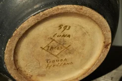 New Pamono Weathered Gouda Plateel Vase, 1920s