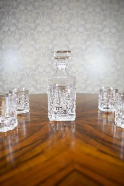 Pamono Whiskey Lowball Glasses and Decanter from RCR Cristalleria Italiana, Set of 7><noscript><img width=