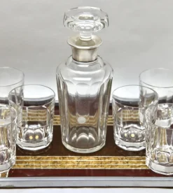 Pamono Whisky Set with Serving Tray from Val Saint Lambert, 1957, Set of 8